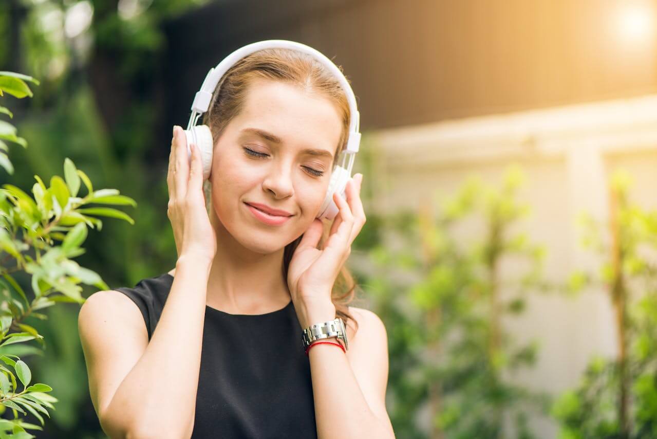 Woman Relaxing to Music