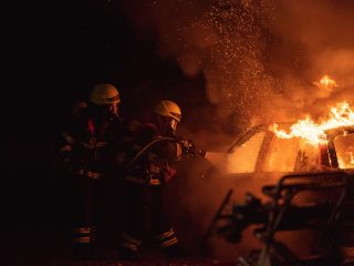 Firemen Tackling a Fire