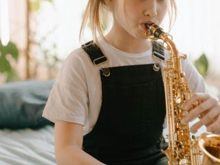 Girl Playing Saxaphone