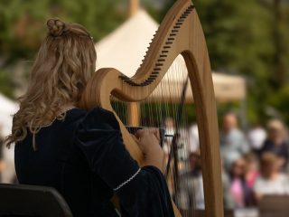 Woman Playing Harp