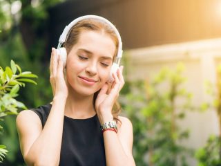 Woman Relaxing to Music